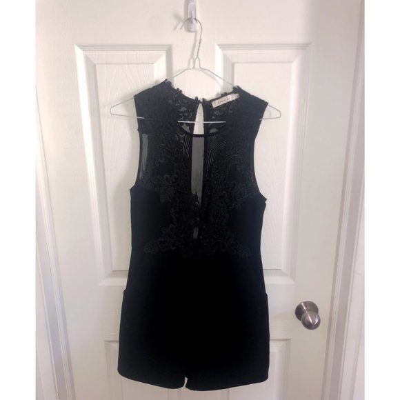 Black Lace Romper - Picture 3 of 4